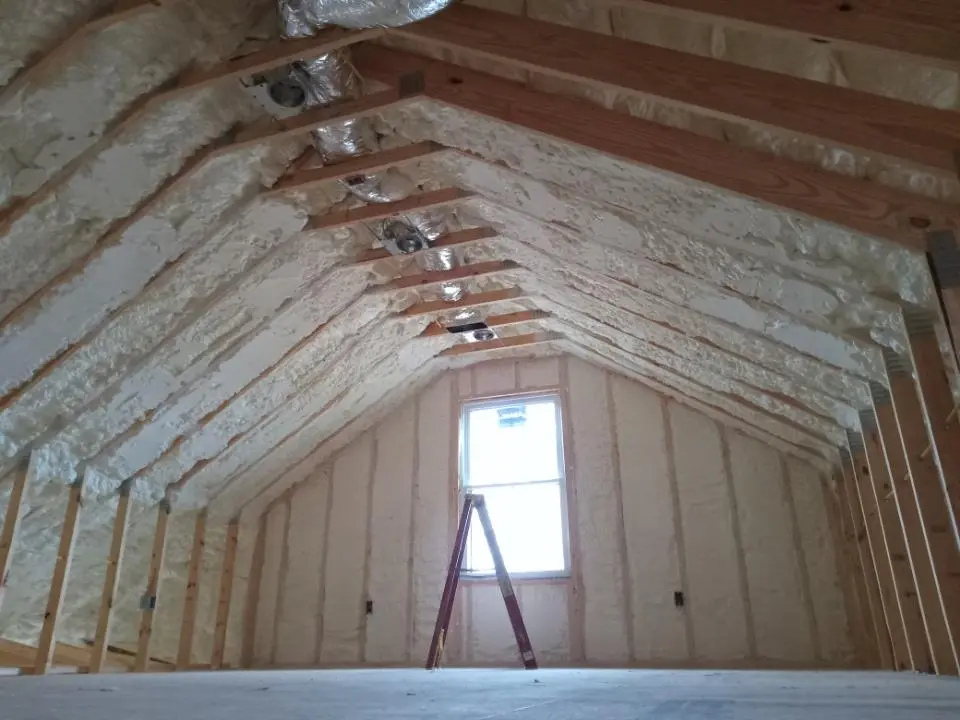 Spray foam roofing application for Crawl Space Insulation project in Solebury